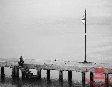 The Concrete harbor pier in Karabournaki