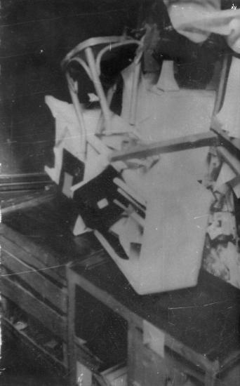 Damaged furniture in a Greek residence