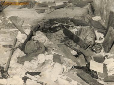 Interior of a looted Greek house