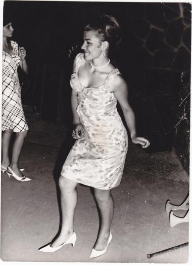 Nightclub regular Youla Mylona dances 