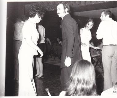 The musician Roulis Pyrilis and his partner dance 