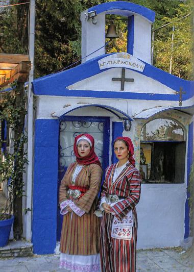 Traditional original costumes, from left, of Kizderbent and of Nicomedia.