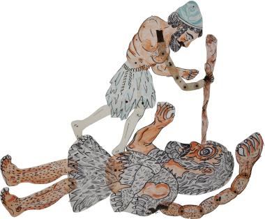 Odysseus blinds the Cyclops Polyphemus