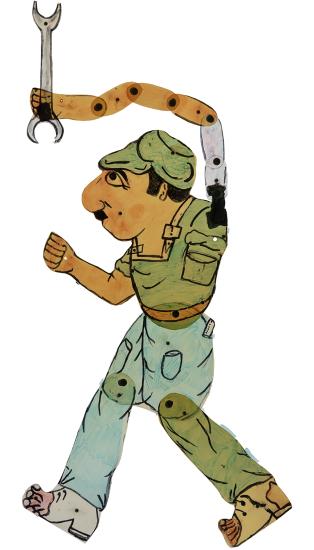 Karagiozis the plumber in Germany