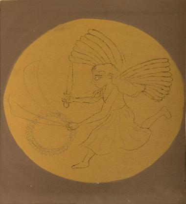 Angel with sword and wreath
