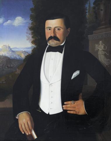 Προσωπογραφία ευγενούς με την Ακρόπολη και το Θησείο στο βάθος