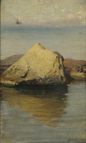 Βράχος στη θάλασσα και η Κωνσταντινούπολη στο βάθος