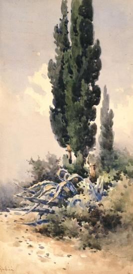 Τοπίο με κυπαρίσσι