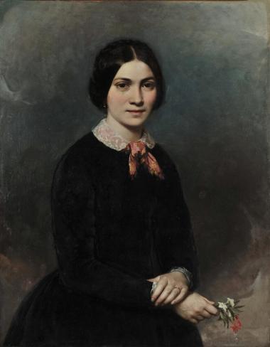 Κυρία με λουλούδια στο χέρι