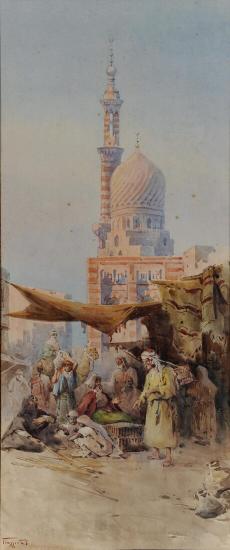 Αγορά με τζαμί στο βάθος