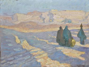 Τρεις Αιγύπτιες βαδίζουν στο ύπαιθρο