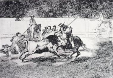 Ο ρωμαλέος Ρεντόν μπήγει το ακόντιο σε έναν ταύρο, χτύπημα από το οποίο και πέθανε στην αρένα της Μαδρίτης