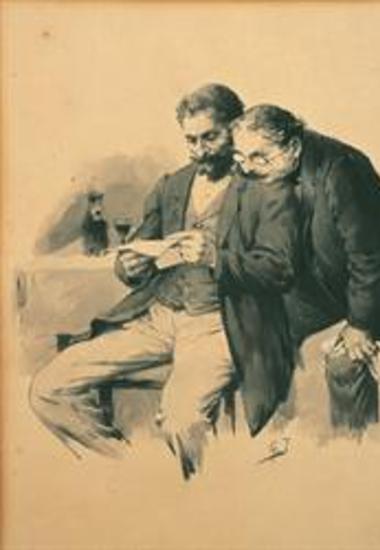 Ο κύριος Πλατέας και ο κύριος Λιάκος διαβάζουν την επιστολή της προξενήτρας εξαδέλφης του