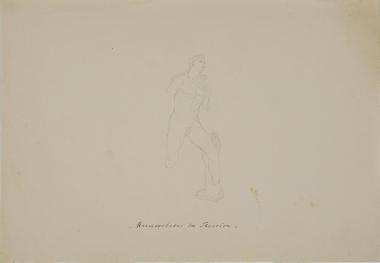 Σχέδιο με γλυπτό φυλασσόμενο στο ναό του Ηφαίστου (Θησείο)