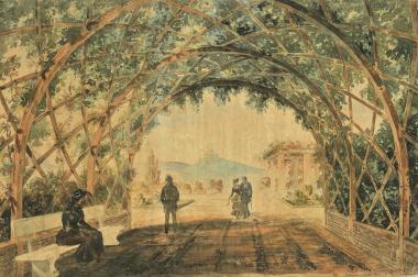 Πρόταση για τον εξωραϊσμό του Λυκαβηττού (ανεκτέλεστη). Αίθριο με σκιάδιο δίοδο