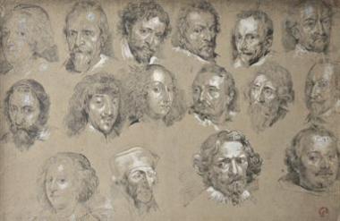 Σπουδές για 16 προσωπογραφίες γνωστών καλλιτεχνών (Holbein, Rubens, van Dyck κ.ά.)
