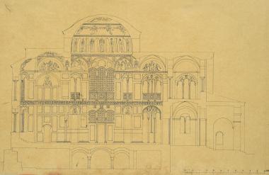 Αποτύπωση Οσίου Λουκά, Λιβαδιά. Εγκάρσια τομή