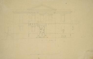 Μέγαρο Αμβροσίου Ράλλη μετέπειτα Πρεσβεία Αγγλίας, Πλατεία Κλαυθμώνος [κατεδαφισμένο το 1938]. Αποτύπωση του κτηρίου του Σταμάτη Κλεάνθη για την προσθήκη εσωτερικής κλίμακας