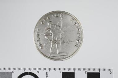 Ασημένιο επετειακό μετάλλιο του Ομίλου Ερετών Πειραιώς για τα εκατό είκοσι πέντε χρόνια λειτουργίας