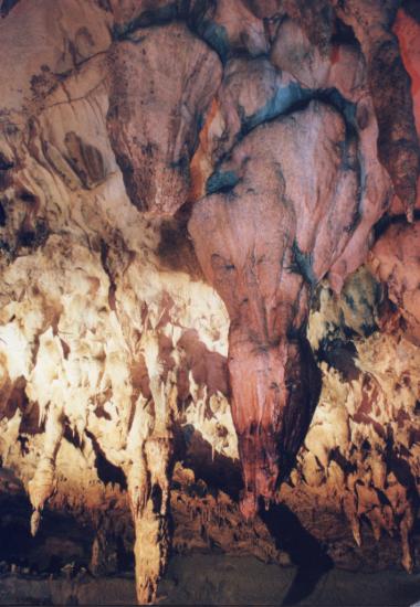 Red iron oxide stalactites