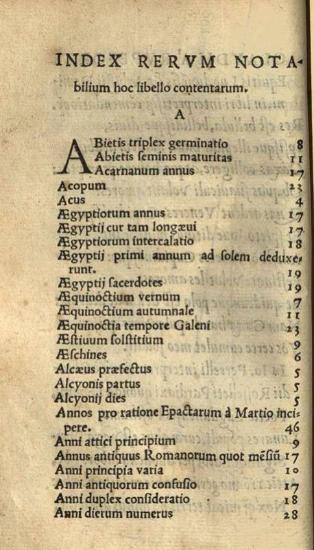 Θεόδωρος Γαζῆς. Theodori Gazae... liber de Mensibus atticis, Ioanne Perrello interprete..., Παρίσι, Simon de Colines, 1535.