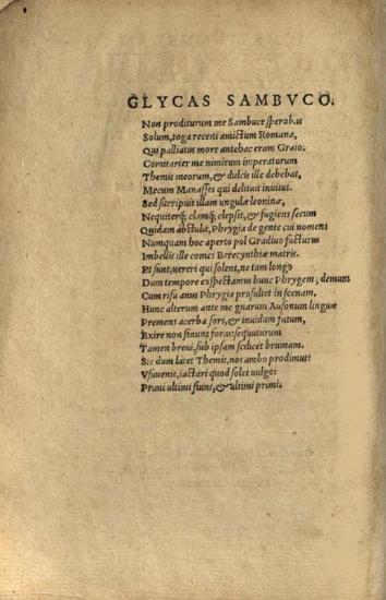Μιχαὴλ Γλυκᾶς. Annales Michaeli Glycae Siculi... latinam in linguam... per Io. Levvenclaium..., Βασιλεία, per Episcopios, 1572.