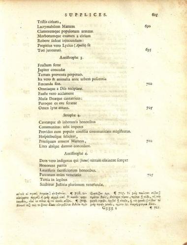 Αἰσχύλος. Aeschyli Tragoediae... cum versione latina et commentario Thomae Stanleii et notis F. Robortelli, A. Turnebi, H. Stephani et G. Canteri. Curante Joanne Cornelio de Pauw..., τ. Ι-ΙΙ, Χάγη, Petrus Gosse, filium, & Socios, 1745.