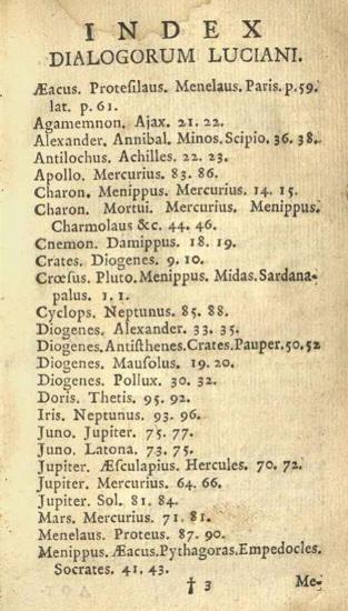 Λουκιανός. Luciani Samosatensis Colloquia Selecta, & Timon. Cebetis... Tabula. Menandri Sententiae Morales... Notis illustravit Tiberius Hemsterhuis..., Ἄμστερνταμ, R. & J. Wetstenios, & G. Smith, 1732.