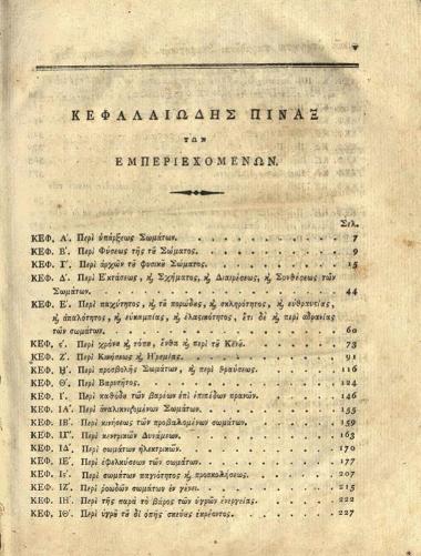 Εὐγένιος Βούλγαρις, Τὰ ἀρέσκοντα τοῖς Φιλοσόφοις ἤτοι Τὰ περὶ τῶν φύσει ὄνων φιλοσοφούμενα ---, Βιέννη, Γεώργιος Βεντότης, 1805.