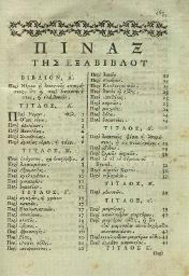 Κωνσταντῖνος Ἀρμενόπουλος. Πρόχειρον, τὸ λεγόμενον ἡ Ἑξάβιβλος... προσετέθη... παρὰ Ἀλεξίου Σπανοῦ... τὸ περὶ Συνοικεσίων Ἐγχειρίδιον... διορθωθέντων παρὰ Ν.Γ.Ι., Βενετία, Πάνος Θεοδοσίου, 1805.