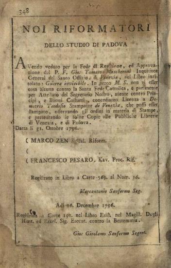 Νικόδημος Ἁγιορείτης. Βιβλίον ψυχωφελέστατον καλούμενον Ἀόρατος Πόλεμος..., Βενετία, Πάνος Θεοδοσίου, 1796.