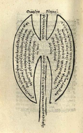 Θεόκριτος. Τάδε ἔνε[σ]τιν, ἐν τῇ παρούσῃ βίβλῳ. Θεοκρίτου εἰδύλλια... ἐπιγράμματα... πέλεκυς, καὶ πτερύγιον. Σχόλια..., Ρώμη, Ζαχαρίας Καλλιέργης γιὰ τὸν Cornelius Benignus, 15 Ἰανουαρίου 1516.