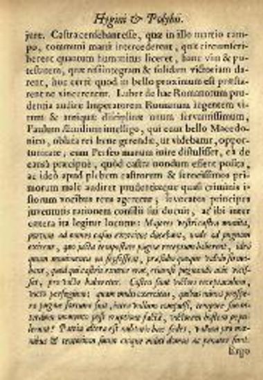 Hyginus - Πολύβιος. Hygini Gromatoci et Polybii Megalopolitani, De Castris Romanis... cum notis & animadversionibus... R.H.S..., Ἄμστερνταμ, Judocus Pluymer, 1660.