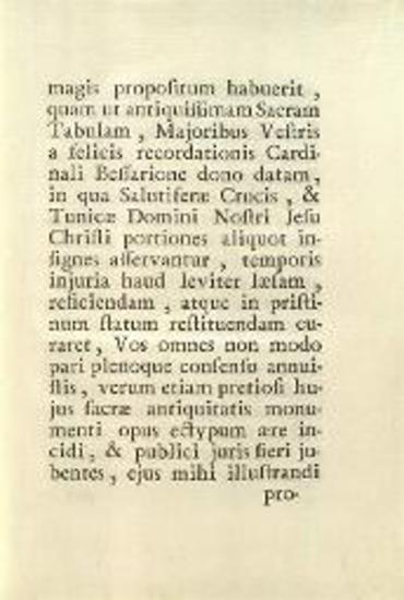 In Perantiquam Sacram Tabulam Graecam Insigni Sodalitio Sanctae Mariae Caritatis Venetiarum ab amplissimo Cardinali Bessarione dono datam dissertatio, Βενετία, Typis Modesti Fentii, 1768.