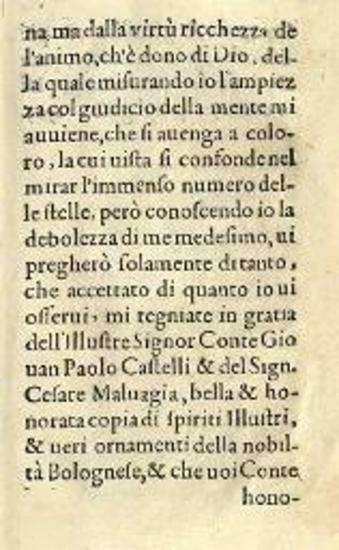 Delle Lettere Amorose di diversi Huomini Illustri, Bενετία, Giacomo Cornetti, 1584.