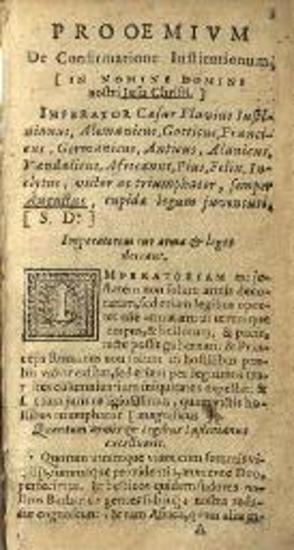 Ἰουστινιανός. Imp. Iustiniani... Institutionum, Sive Elementorum Libri IV... Jacobus Maestiatius I. C. recensuit, Παρίσι, Ioannes Dhovry, 1663.