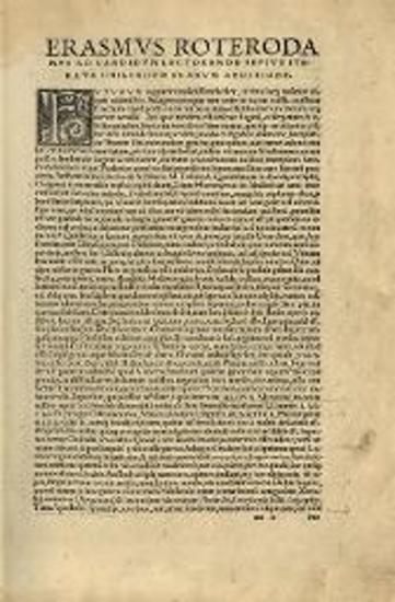 [Erasmus]. Io. Frobenius Politioris literaturae cultoribus..., Βασιλεία, Johann Froben, Ἰανουάριος 1523.