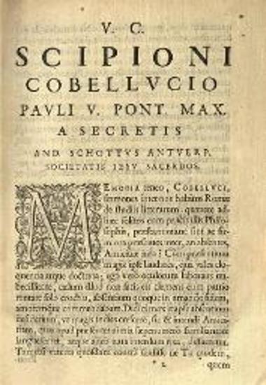Ζηνόβιος (Ζηνόδοτος). Παροιμίαι Ἑλληνικαί, Ἀμβέρσα, ex officina Plantiniana, apud viduam & Filios Ioannes Moreti, 1612.