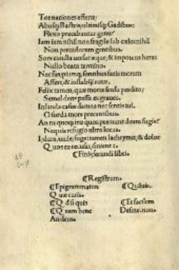 Μιχαὴλ Μάρουλλος Ταρχανιώτης. Epigrammaton Michaelis Marulli Constantinopolitani..., Ρώμη, Eucharius Silber, c. 1486-1490.