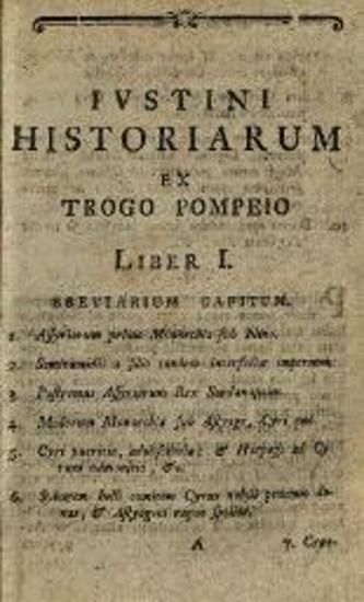 Marcus Iunianus Iustinus. Iustini Historiarum Libri XLIV... editio tertia..., Impensis Orphanotrophei, 1780.