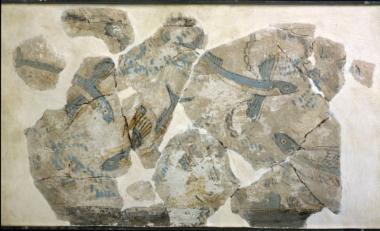 Προέλευση: Μήλος, Φυλακωπή II, τοιχογραφία με παράσταση χελιδονόψαρων