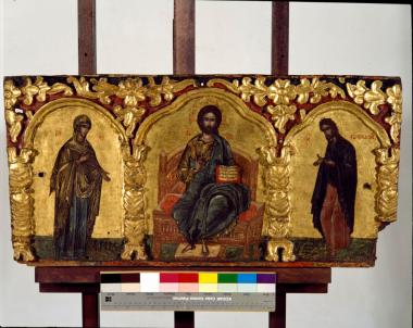 Τμήμα επιστυλίου τέμπλου με Δέηση, ζ. Κωνσταντίνος Λινοτοπίτης