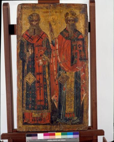 Εικόνα αγίου Αθανασίου Αλεξανδρείας και Σπυρίδωνος