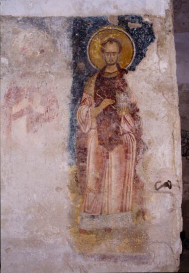 Άγιος Βασίλειος Γέφυρας. Τοιχογραφία αγίου Δαμιανού.