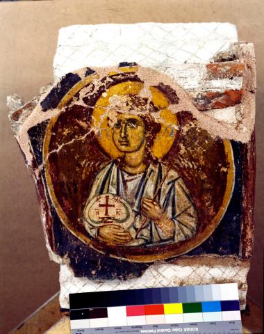 τοιχογραφία με νεαρός αδιάγνωστο μάρτυρα