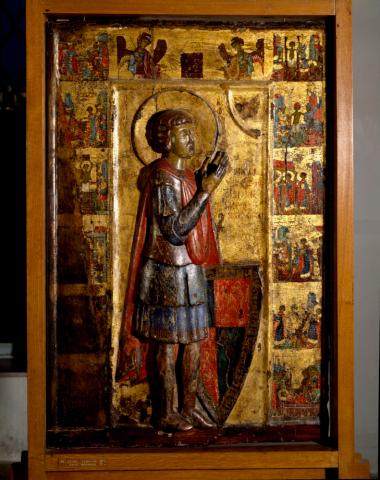 Εικόνα. Α΄ όψη: Ο Άγιος Γεώργιος και σκηνές του βίου του. Β΄ όψη: Αγίες