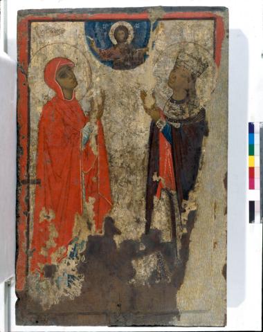 Εικόνα. Α΄ όψη: Ο Άγιος Γεώργιος και σκηνές του βίου του. Β΄ όψη: Αγίες