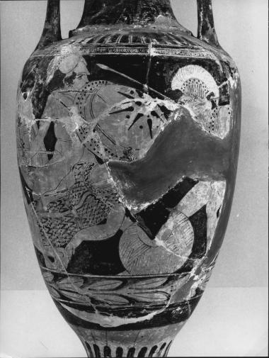 Ζ. της Νεαπόλεως. Ερυθρόμορφη λουτροφόρος με παράσταση αμαζονομαχίας.