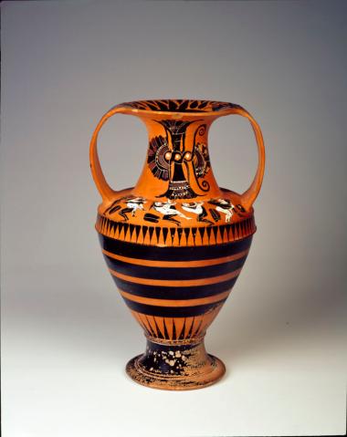 Νικοσθένειος αμφορέας με ερωτικές σκηνές. Α΄ όψη.