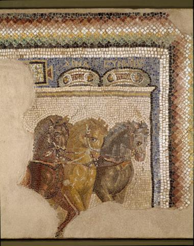 ψηφιδωτό με παράσταση αλόγων